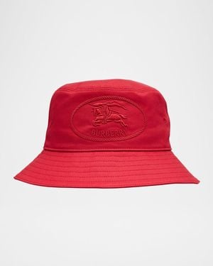 Burberry Ekd Stamp Embroidery Bucket Hat - Red