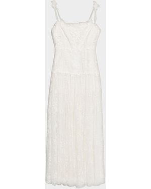 Kobi Halperin Ana Sleeveless Square-Neck Lace Maxi Dress - White