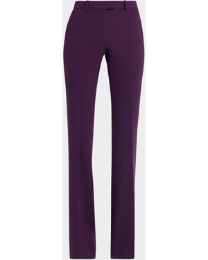 Michael Kors Haylee Flare-Leg Stretch Wool Pants - Purple