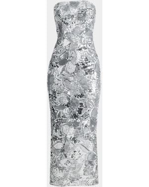 HELSI Leslie Strapless Sequin Column Gown - White