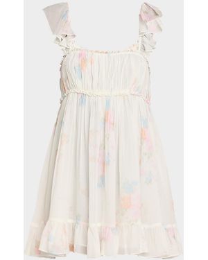 LoveShackFancy Zanira Floral Mini Dress - Natural