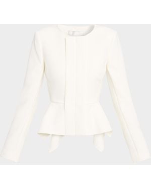 Roland Mouret Peplum Crepe Jacket - White