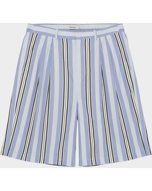 Jonathan Simkhai Apos;S Hugh Cotton Multi-Stripe Relaxed-Fit Shorts - Blue