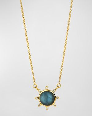 Syna 18K Mogul Sun Pendant Necklace - White