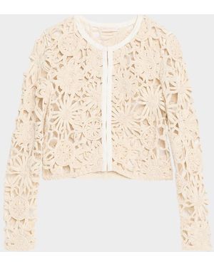 Ramy Brook Adelynn Openwork Floral Jacket - Natural