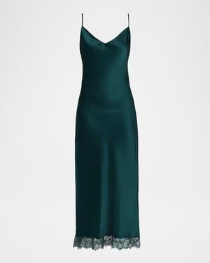 SABLYN Taylor Bias-Cut Silk Slip Dress - Green