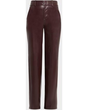 Alice + Olivia Alexander High-Rise Vegan Leather Pants - Purple