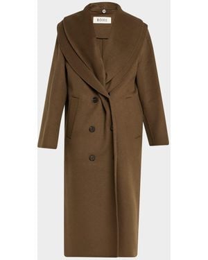 Rohe Double-Face Wool Scarf Coat - Natural