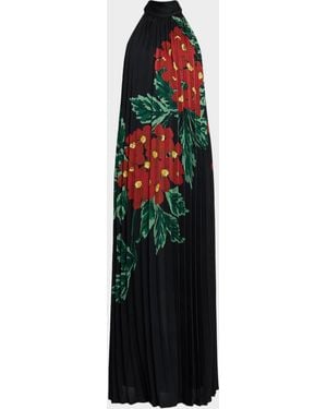 Emanuel Ungaro Lester Pleated Floral-Print Trapeze Maxi Dress - Multicolor