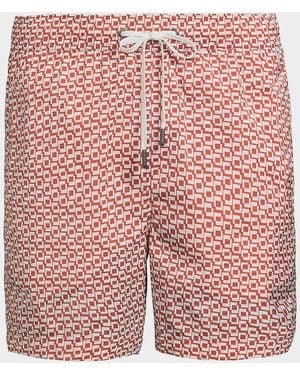 Onia Apos;S Calder Printed Swim Shorts - Red