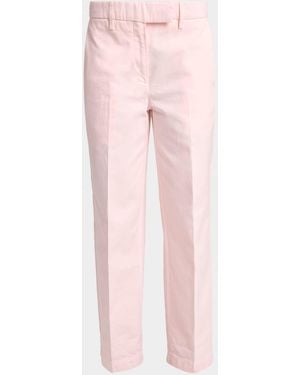 Thom Browne Cotton Twill Straight-Leg Ankle Utility Pants - Pink