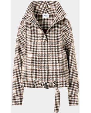 Akris Punto Houndstooth Tweed Wool-Blend Blouson Jacket - Multicolor