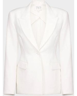 Twp Jasper Single-Breasted Linen Blazer - White