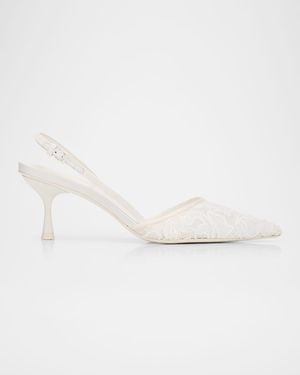 Jonathan Simkhai 65Mm Dylan Lace Slingback Pumps - White