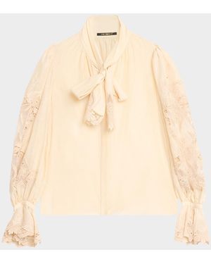 Kobi Halperin Valerie Embroidered Cotton-Silk Voile Blouse - Natural