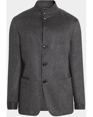 ZEGNA Apos;S Il Conte Oasi Cashmere Chore Jacket - Gray