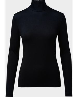 Akris Punto Turtleneck Long-sleeve Modal-stretch Top - Blue