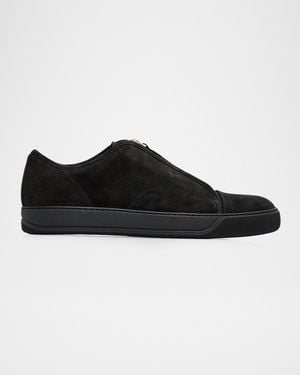 Lanvin Apos;S Dbb1 Suede Zip-Up Sneakers - Black