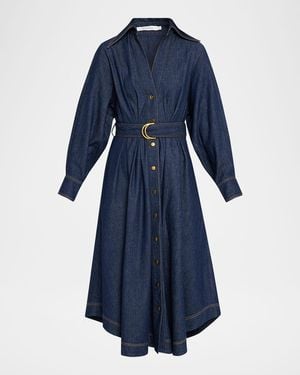 Zimmermann Denim Midi Shirtdress - Blue
