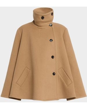 Co. Draped Llar Wool-Cashmere Swing At - Natural