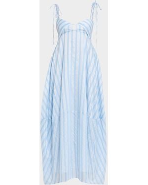 Jonathan Simkhai Melly Striped Yarn-Dye Maxi Dress - Blue