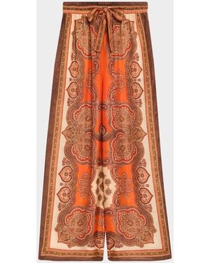 Zimmermann Mahon Relaxed Silk Pants - Orange