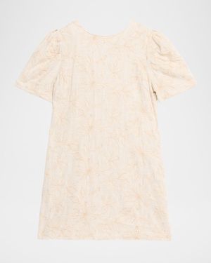 MISA Los Angles Athela Floral Embroidered Mini Dress - Natural