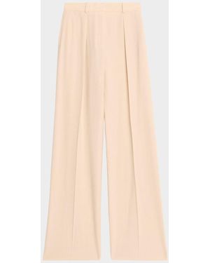Loro Piana Edward Pleated Wide-Leg Pants - Natural