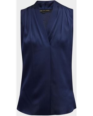 Kobi Halperin Mila Silk-Stretch Sleeveless Top - Blue