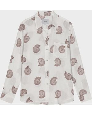 Rails Charli Printed Linen Shirt - White