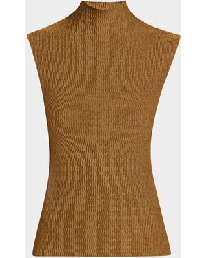 A.L.C. Jada Mock-Neck Top - Brown