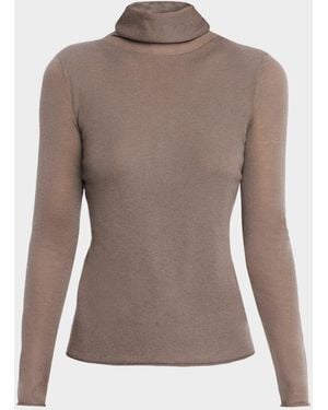 TSE Featherweight Cashmere Turtleneck - Brown