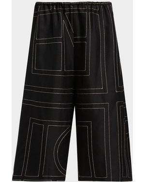 TOTEME Monogram Silk Culottes - Black