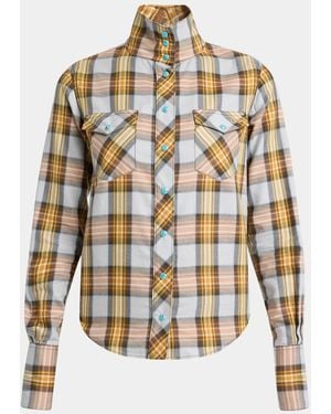 Chloé Checked Cotton-Blend Shirt - White