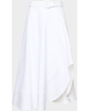 Cinq À Sept Zelda Asymmetric Denim Skirt - White