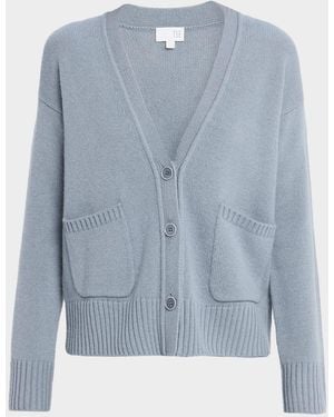 TSE Heavy Jersey Cashmere Cardigan - Blue