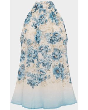 Aqua Blu Australia Alice Floral Halter Top - Blue