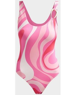 Generation Love Marius Geo Sheen Jersey Bodysuit - Pink