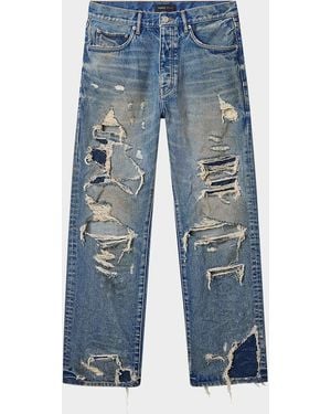 Purple Repair Dirty Blowout Jeans - Blue