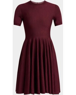 ワンピース Alaia Skater Virgin Wool Dress Alaïa Ribbed Skater Dress Silhouette in Black Virgin Wool