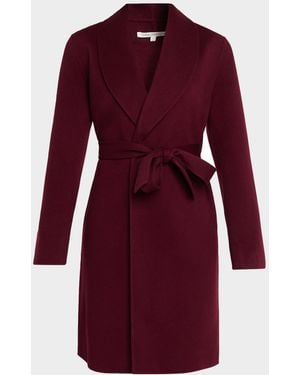 Sofiacashmere Double-Face Belted Wrap Coat - Red