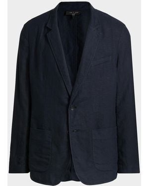 Rag & Bone Apos;S Butler Linen Patch-Pocket Blazer - Blue