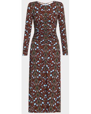 Cara Cara Maisy Long-Sleeve Floral Ruched Midi Dress - Multicolor