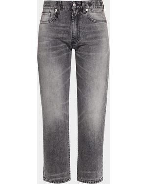 R13 Romeo Straight Cropped Jeans - Gray