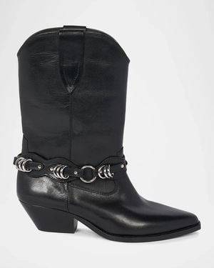 Isabel Marant Duerto 40Mm Leather Cowboy Boots - Black