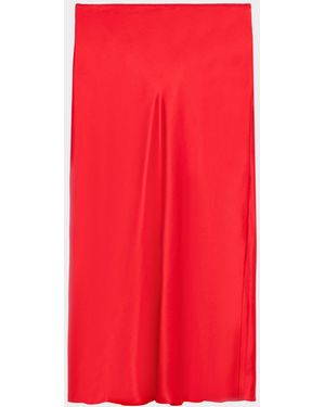 SABLYN Miranda Silk Charmeuse Slip Skirt - Red