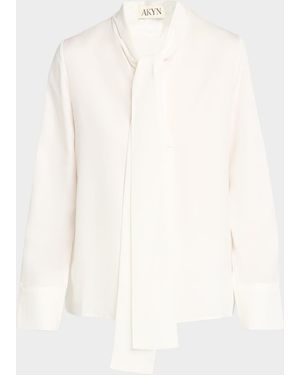 Ak Studio Viola Tie-Neck Shirt - White