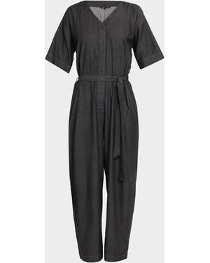 Eileen Fisher Organic Cotton Twill Jumpsuit - Gray