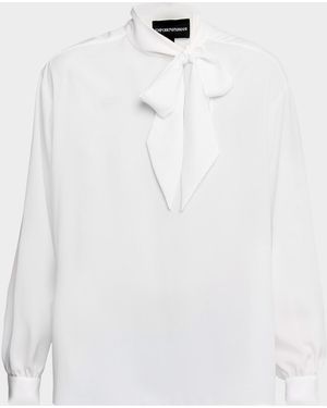 Emporio Armani Tie-Neck Blouse - White