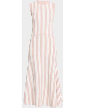 Zankov Faye Striped Knit Sleeveless Midi Dress - Pink